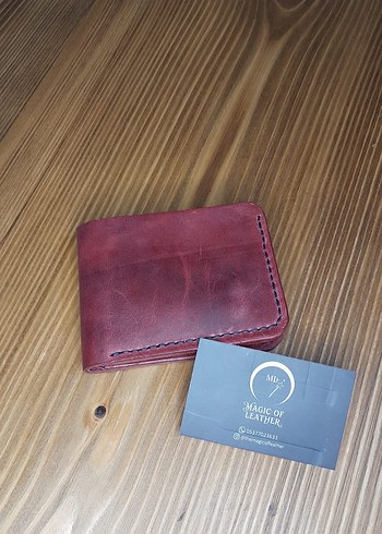 Bordo Hakiki Deri Erkek Cüzdanı - Görsel 7