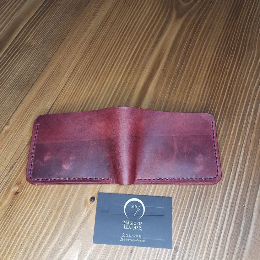Bordo Hakiki Deri Erkek Cüzdanı - Görsel 3
