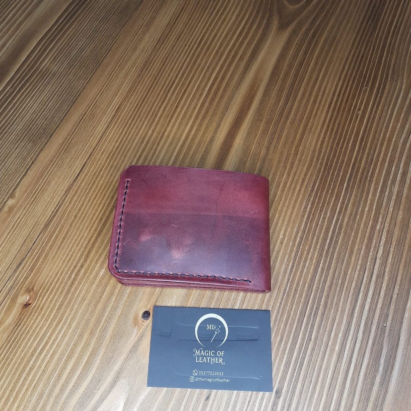 Bordo Hakiki Deri Erkek Cüzdanı - Görsel 2