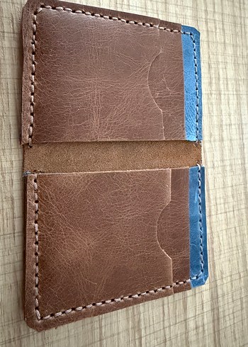 Hakiki deriden el yapımı kartlık - Görsel 3