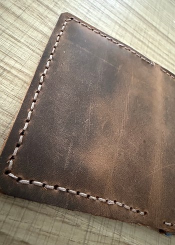 Hakiki deriden el yapımı kartlık - Görsel 2