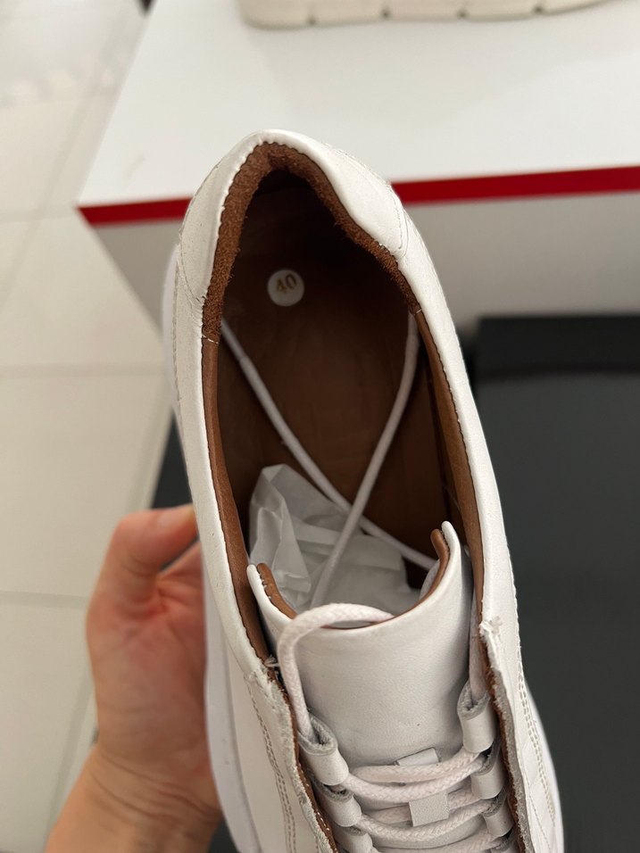 Beyaz Bağcıklı Erkek Günlük Ayakkabı - Görsel 4