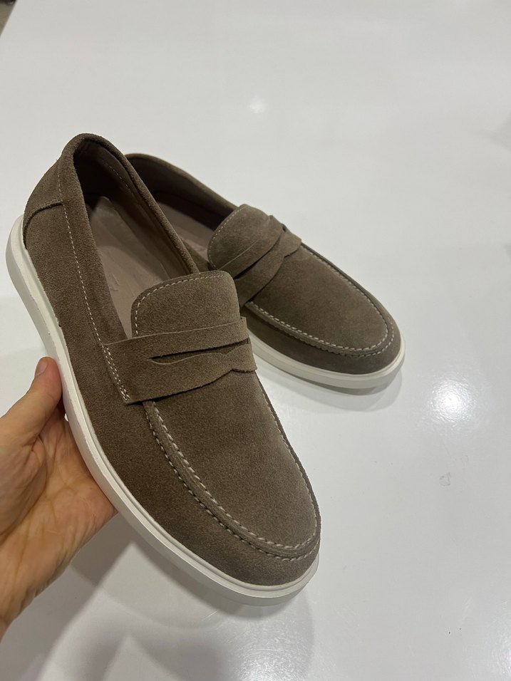 Erkek Bej Süet Günlük Loafer Ayakkabı - Görsel 2