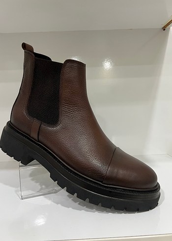 Kahverengi Deri Platform Topuklu Erkek Bot - Görsel 3