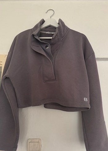 Beyyoğlu Butik Yüksek Yakalı Yumuşak Füme Kadın Sweatshirt