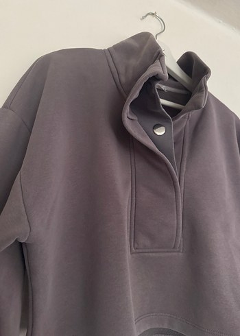 Beyoğlu Butik Beyyoğlu Butik Yüksek Yakalı Yumuşak Füme Kadın Sweatshirt
