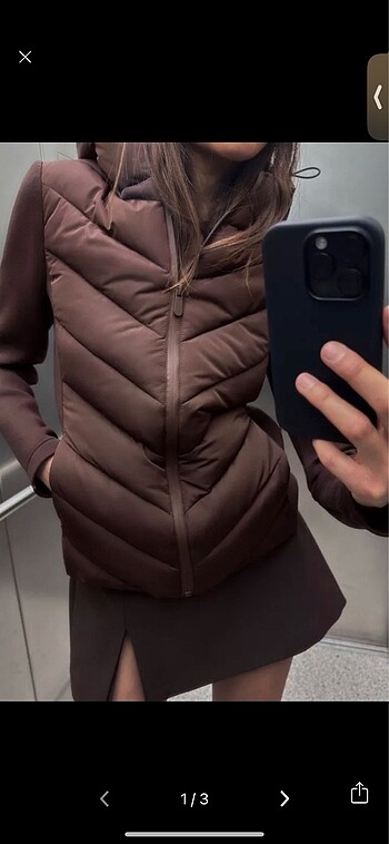 Zara kahverengi şişme ceket