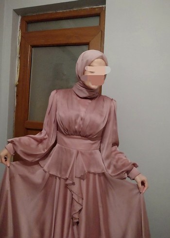 Gül kurusu Uzun Abiye Elbise ( sadece 1 kez giyildi)