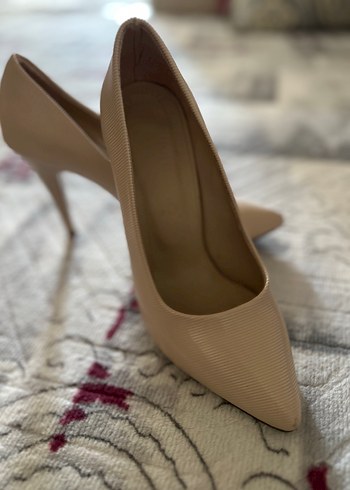 Bej Bohem Stiletto Topuklu Kadın Ayakkabı