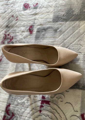 36 Beden Bej Bohem Stiletto Topuklu Kadın Ayakkabı
