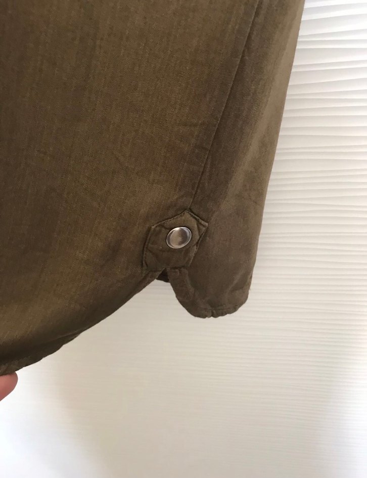 Kadın Haki Keten Midi Elbise - Görsel 3