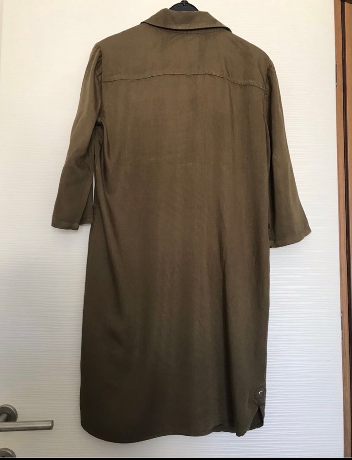 Kadın Haki Keten Midi Elbise - Görsel 2