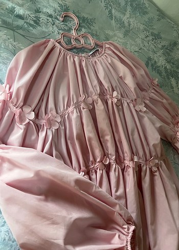 Pembe Nakışlı Uzun tunik