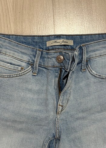 Kadın Kısa Mavi Denim Şort - Görsel 2