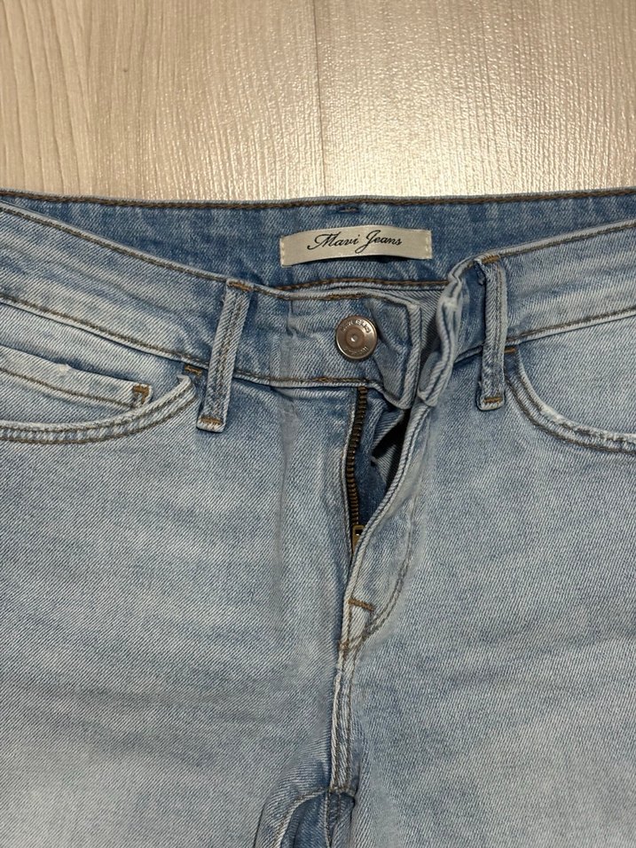 Kadın Kısa Mavi Denim Şort - Görsel 2