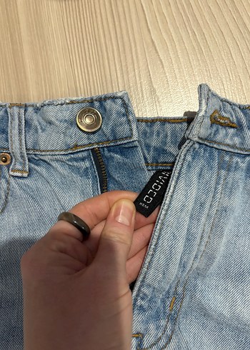 Düğmeli Mavi Mini Denim Şort - Görsel 2