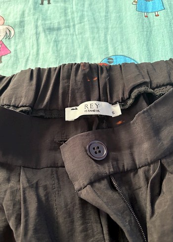 Siyah ince kumaş keten  pantolon - Görsel 5