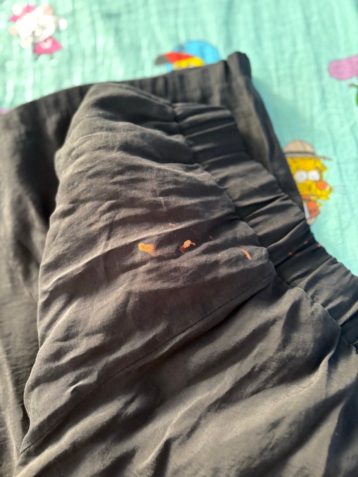 Siyah ince kumaş keten  pantolon - Görsel 4