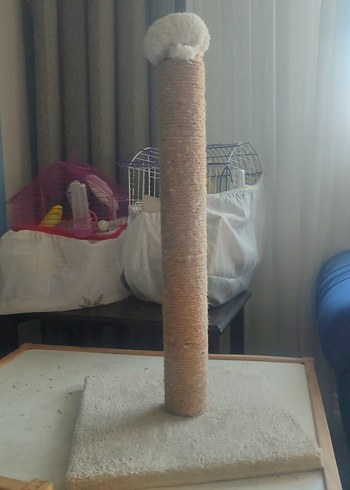 Bej ve gri kedi tırmalama direği - Görsel 2