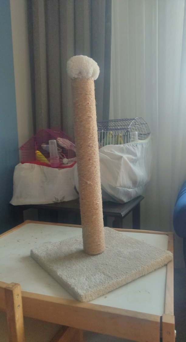 Bej ve gri kedi tırmalama direği - Görsel 3