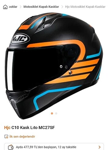 Hjc C10 kask S beden - Görsel 5