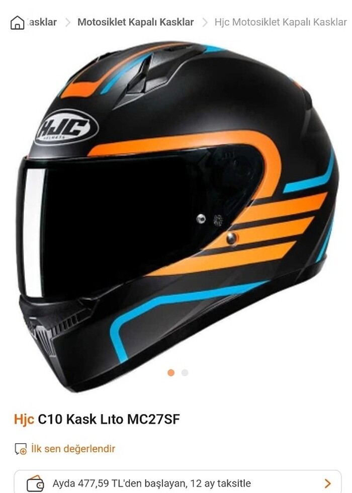 Hjc C10 kask S beden - Görsel 5