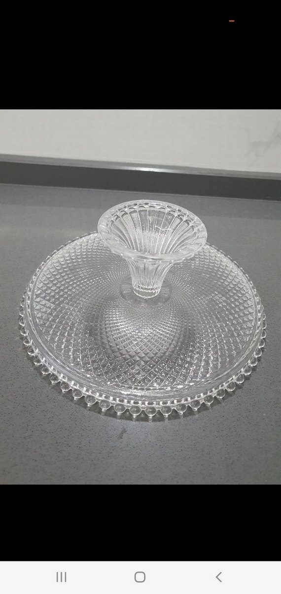 Şeffaf Yuvarlak Cam Sunum Tabağı - Görsel 2