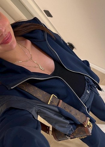 Kadın Lacivert Denim Salaş Eşofman Takımı - Görsel 2