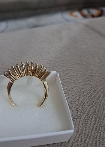 Altın Renkli Kadın Yüzük Taşlı - Görsel 3