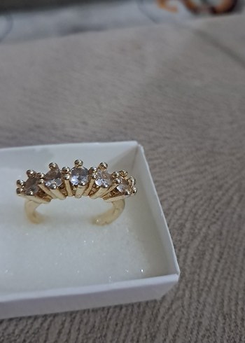 Altın Renkli Kadın Yüzük Taşlı - Görsel 2