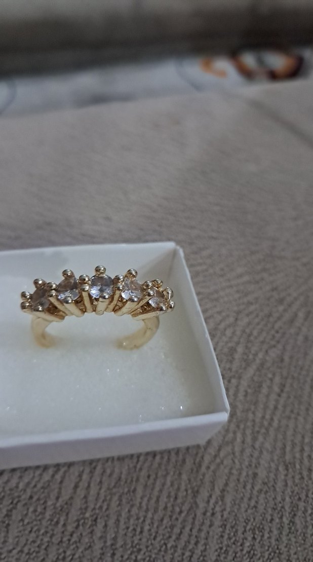 Altın Renkli Kadın Yüzük Taşlı - Görsel 2