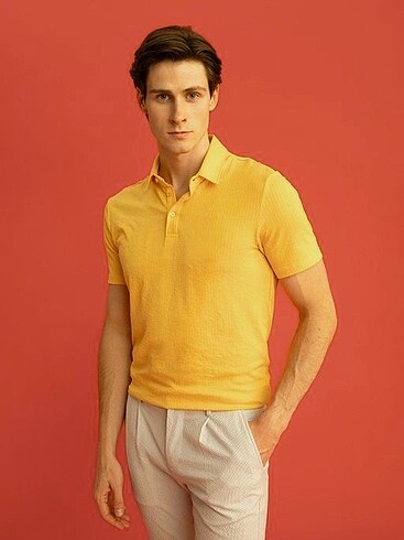 Sarı Polo Yaka Tişört