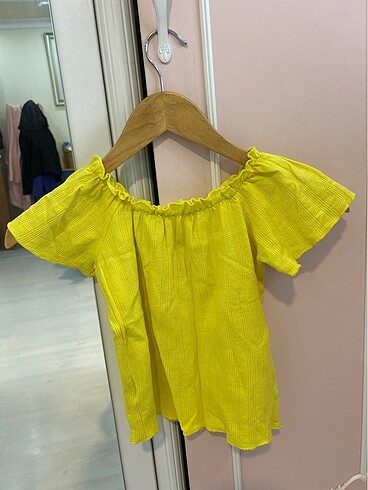 Diğer sarı crop tshirt