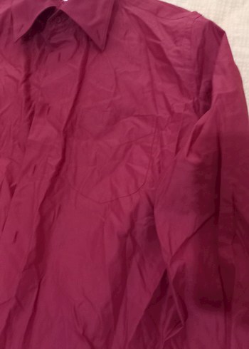 Bordo Uzun Kollu Düğmeli Erkek Gömlek - Görsel 3