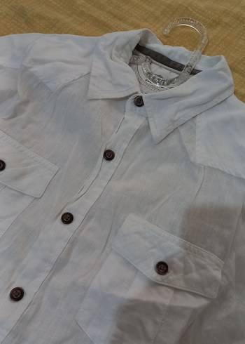 mavi marka keten erkek gömlek - Görsel 4