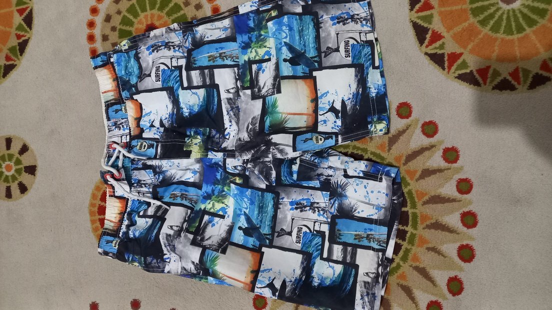 Erkek Çok Renkli Baskılı Mini Şort - Görsel 2