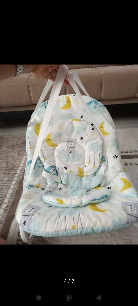 Pastel Desenli Mavi Çocuk Oturak Minderi - Görsel 2