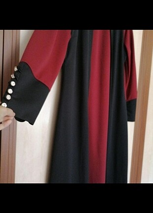 50 Beden bordo Renk Çift renk bordo siyah sadeşık abiyelbise