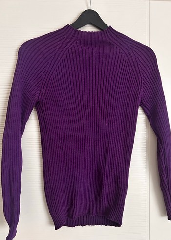 Mor Balıkçı Yaka Kadın Triko Kazak - Görsel 2