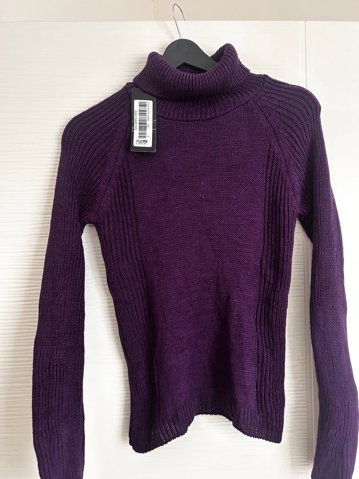 Mor Balıkçı Yaka Kadın Triko Kazak - Görsel 2