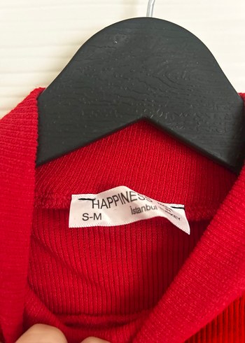 Kırmızı Yarım Yaka Uzun Kollu Mini Kazak - Görsel 3