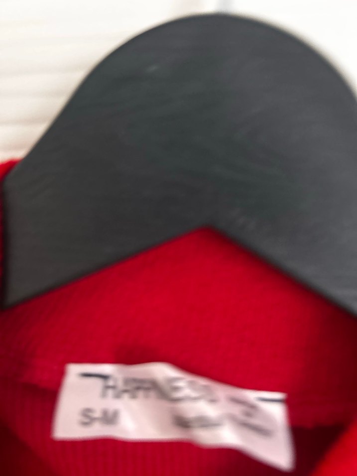 Kırmızı Yarım Yaka Uzun Kollu Mini Kazak - Görsel 4