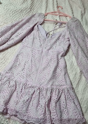 Dantel Detaylı Pembe Bohem Midi Elbise - Görsel 2