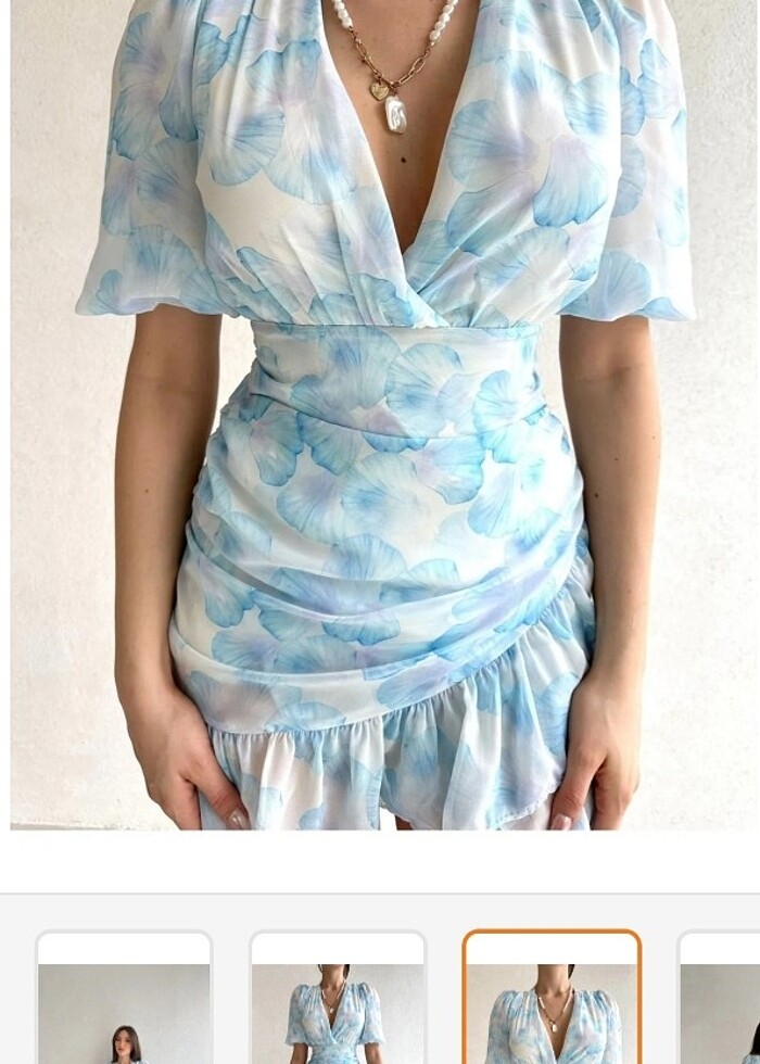 Mavi beyaz elbise  - Görsel 2