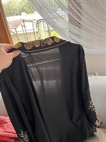 xl Beden Nakışlı şifon gömlek