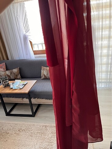 Taşlı büzgülü abiye şifon şal - Görsel 3