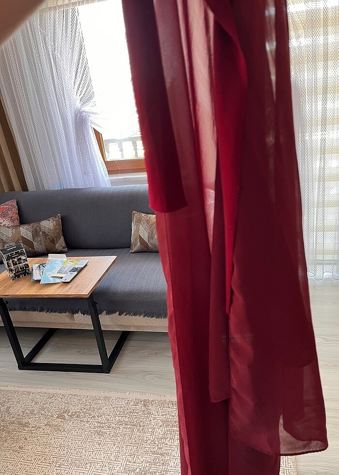 Taşlı büzgülü abiye şifon şal - Görsel 3