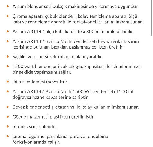 ARZUM BLENDER SETİ - Görsel 6