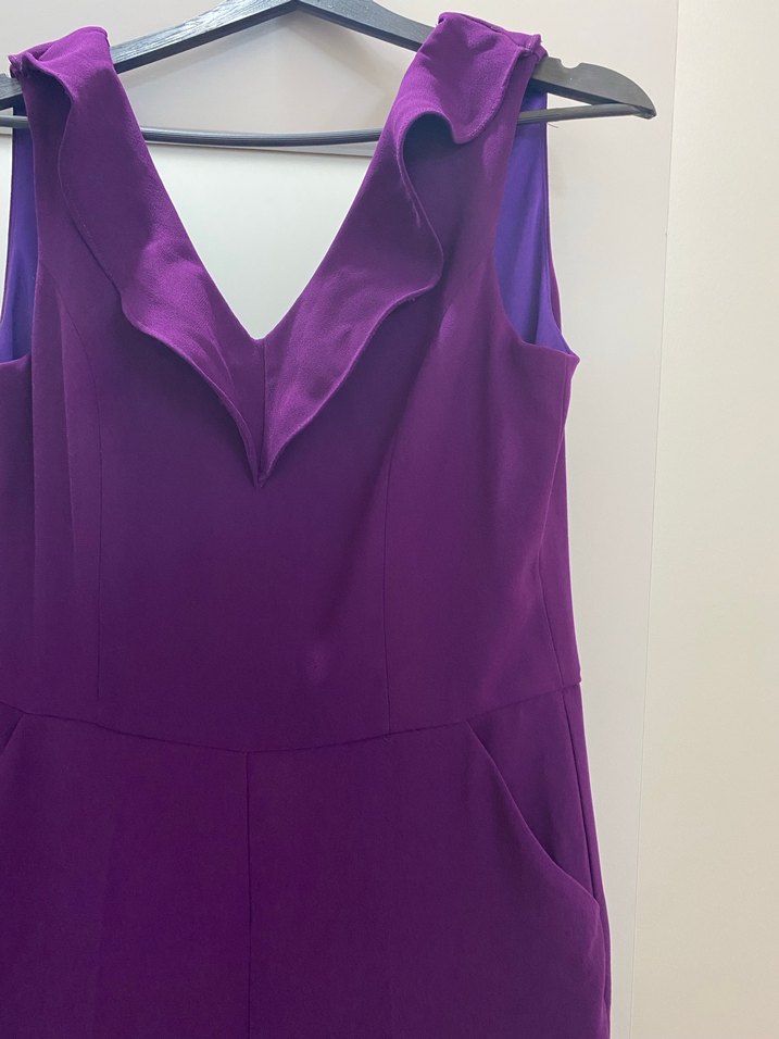 Mor Drapeli Kadın Uzun Tulum - Görsel 2