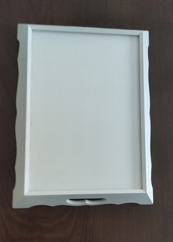 Beyaz Desenli Geleneksel Tepsi - Görsel 7